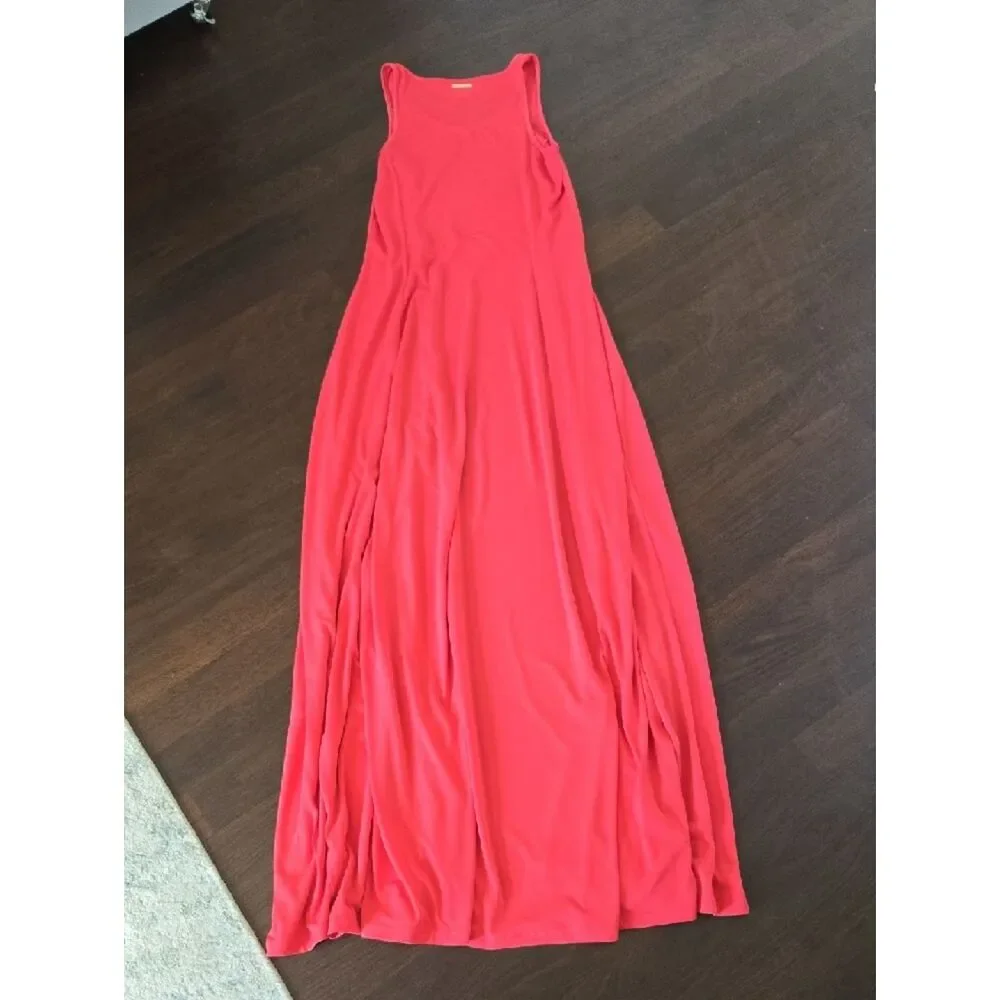 Michael Kors Sleeveless Coral-Pink Maxi Dress